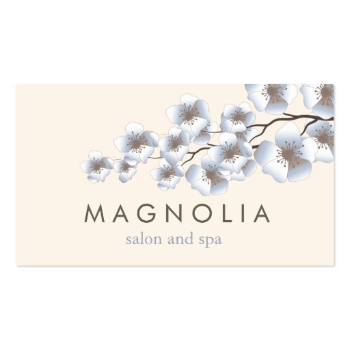 Elegant Blossom Blue Chic Beauty Spa Business Card (front side)