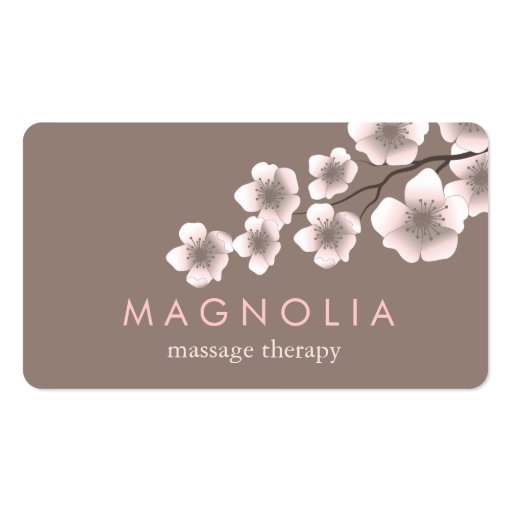 Elegant Blossom Pink Chic Zen Business Card (front side)