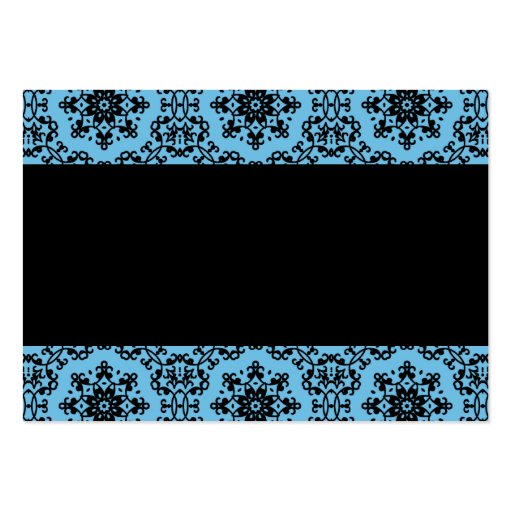 Elegant blue and black damask blank business cards