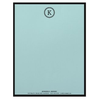 Elegant Blue and Black Monogram Letterhead letterhead