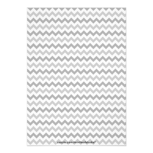 Elegant Blue and Grey Chevron Wedding Invitation
