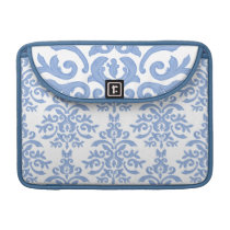 Elegant Blue and White Baroque Damask macbook sleeves