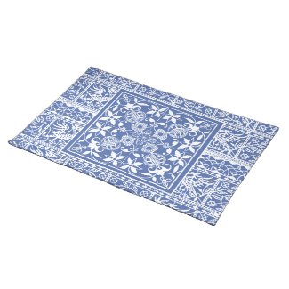 Elegant Blue and White Renaissance Lace Place Mats