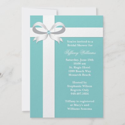 Elegant Blue Bridal Shower Invitation