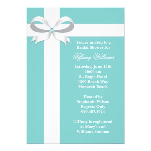 Elegant Blue Bridal Shower Invitation