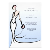 Elegant Blue Bridal Shower Invitations