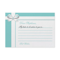 Elegant Blue Bridal Shower Notes of Advice Invites