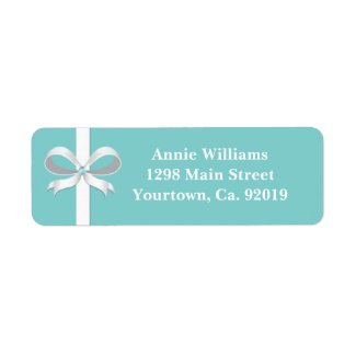 Elegant Blue Bridal Shower Return Address zazzle_label