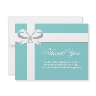 Elegant Blue Bridal Shower Thank You Card zazzle_invitation