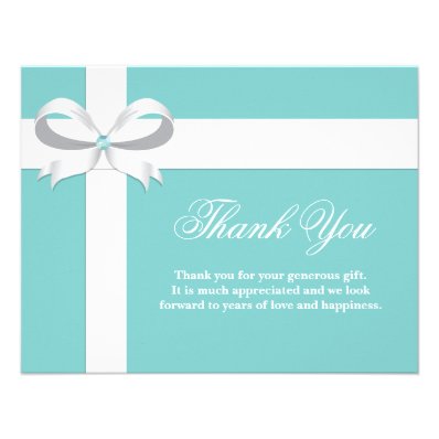 Elegant Blue Bridal Shower Thank You Card Invitations