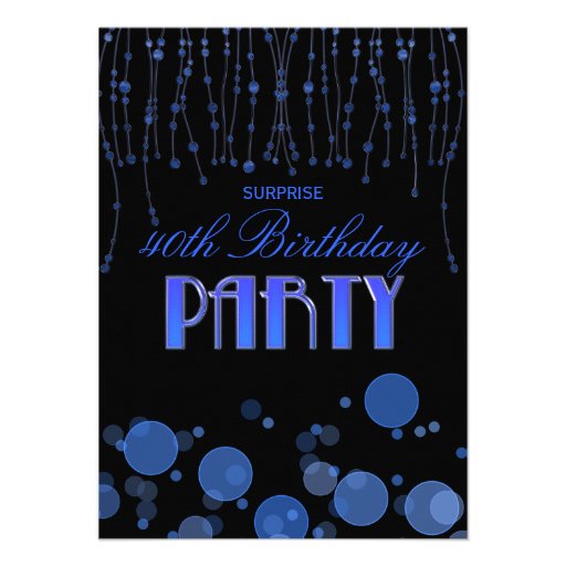 Elegant Blue Chains Birthday Party Invite