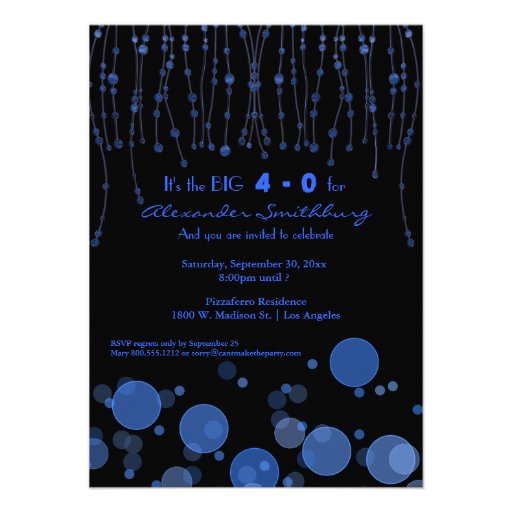 Elegant Blue Chains Birthday Party Invite