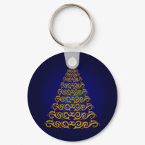 Elegant Blue Christmas Tree Key Chain keychains