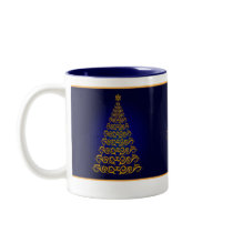 Elegant Blue  Christmas Tree Mug