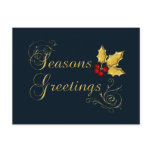 elegant blue Corporate holiday Greetings postcards