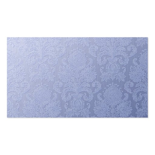 Elegant Blue Damask and Pearls Business Card (back side)