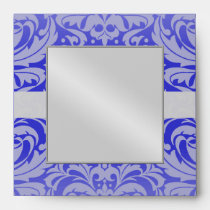 Elegant Blue Damask Monogram Invitation Envelope