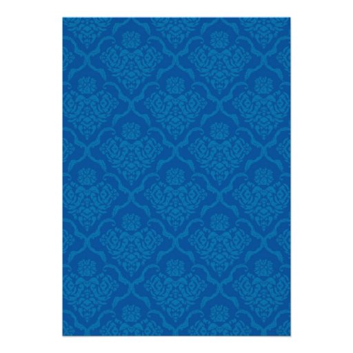 Elegant Blue Damask Wedding Invitations