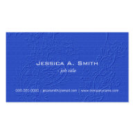 Elegant blue embroidered floral fabric texture business card template
