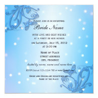 Elegant blue floral bridal shower invitation. announcement