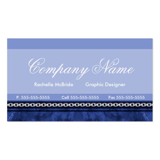 Elegant Blue Grunge Business Cards (back side)