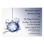 elegant blue Holiday party Invitation invitations