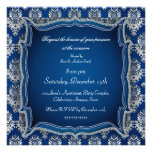 Elegant blue jewel damask any occasion invitation invitations