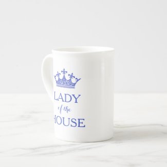 Elegant Blue Lady of the House China Tea Cup
