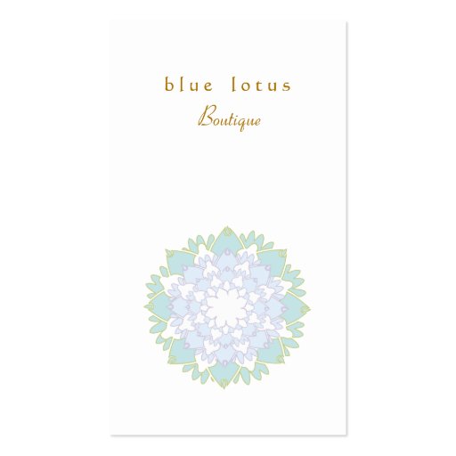 Elegant Blue Lotus Flower Simple Business Card (front side)