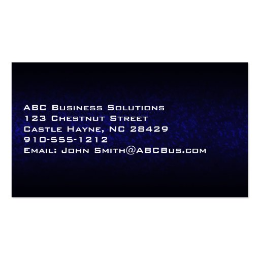 Elegant Blue Modern Professional Business Cards (back side)