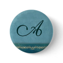 Elegant blue monogram - customize your own buttons by aslentz Elegant blue monogram - customize your own buttons