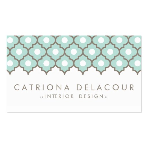 Elegant Blue Moroccan Pattern Business Card