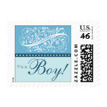 Elegant Blue New Baby Postage Stamp