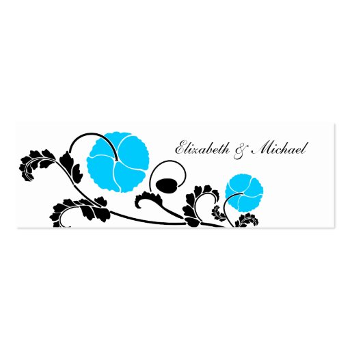 Elegant Blue Poppy Gift Registry Cards Business Card (front side)