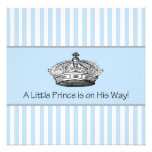 Elegant Blue Prince Baby Boy Shower Custom Invites