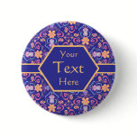 Elegant Blue Renaissance Arts and Crafts buttons