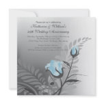 Elegant Blue Rose Anniversary Invitation
