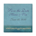 Elegant blue save the date template magnet