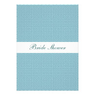 Elegant blue seamless pattern bridal shower announcement