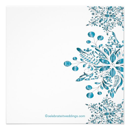 Elegant Blue Snowflakes Winter Bridal Shower Custom Invitation