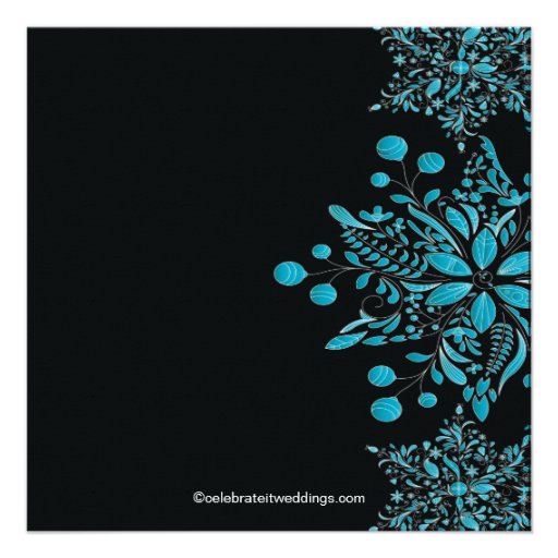 Elegant Blue Snowflakes Winter Bridal Shower Invites