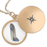 Elegant Blue Stiletto High Heel Shoe Art Gifts Lockets