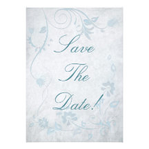 Elegant Blue Vintage Save The Date Wedding Invitation