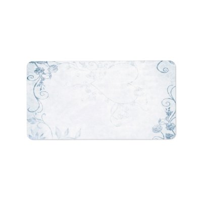 Elegant Blue Vintage Wedding Address Label