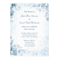 Elegant Blue Vintage Wedding Personalized Announcements