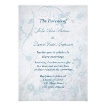 Elegant Blue Vintage Wedding Personalized Invite