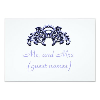 ELEGANT blue WEDDING ESCORT CARD Custom Invite