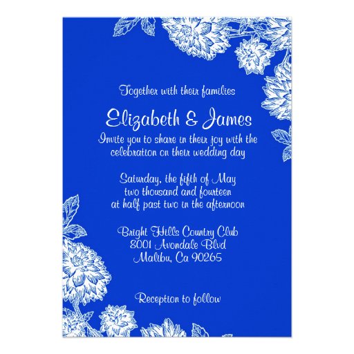 Elegant Blue Wedding Invitations