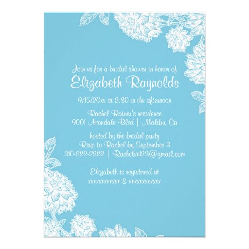 Elegant Blue & White Bridal Shower Invitations