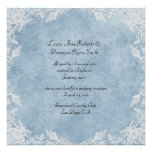 Elegant Blue White Floral Damask Post Wedding Custom Invites